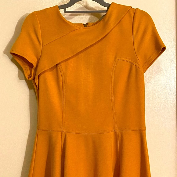 ASOS Yellow-Gold Zippered Back Dress Size 10 - Picture 3 of 3